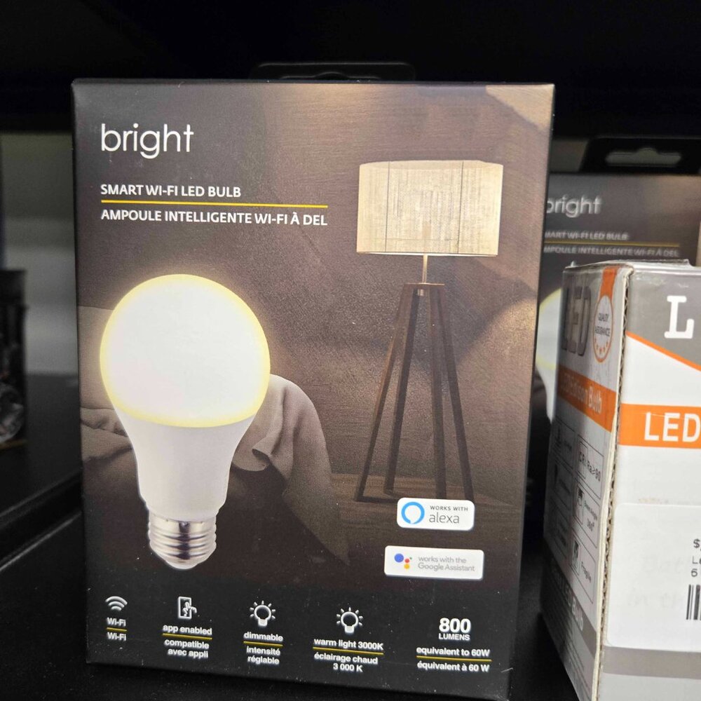 6 Pack. Bright Wi-fi LED Smart Bulb 3000k, 60w equivalent, dimmable.